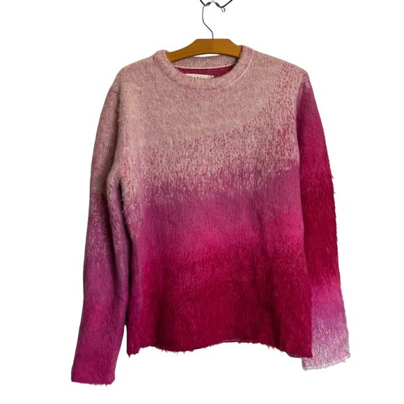 mnml Brushed Gradient Sweater Pink Crewneck Pullover Brushed Eyelash Size S - Picture 1 of 6